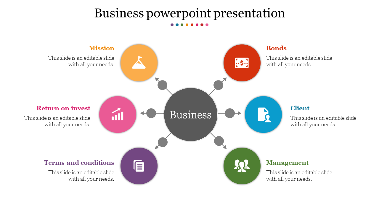 Business PowerPoint Presentation Circular Spokes Model